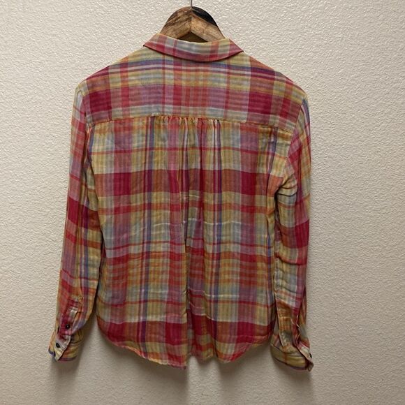 Anthropologie Holding Horses Plaid Button Down Shirt Size 2 - Picture 7 of 7
